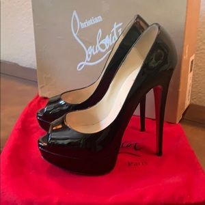 Christian Louboutin Lady Peep 150 Patent Calf BLK